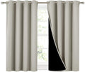 NICETOWN Natural 100% Blackout Curtains 45 inches Long, 2 Thick Layers by NICETOWN