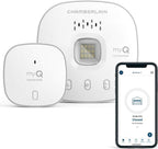 CHAMBERLAIN Smart Garage Control - Wireless Garage Hub and Sensor with Wifi & Bluetooth - Smartphone Controlled, myQ-G0401-ES, White