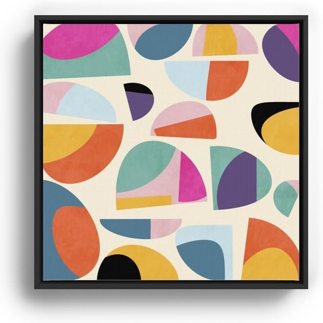 Society6 Abstract Modern Mid Century Canvas Print - Modern Wall Art by Ana Rut Bre Fine Art - Framed Canvas, Gallery-Quality Canvas with Fade-Resistant Ink, 10 X 10, Black