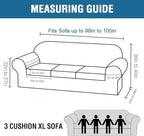H.VERSAILTEX Velvet 4 Piece High Stretch Sofa Slipcover Cover Furniture - Image 2