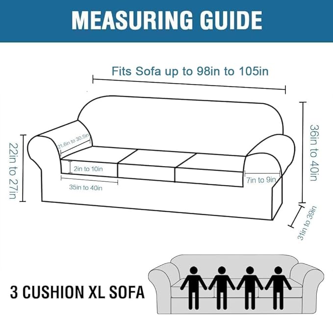 H.VERSAILTEX Modern Velvet Plush 4 Piece High Stretch Sofa Slipcover Furniture - Image 2