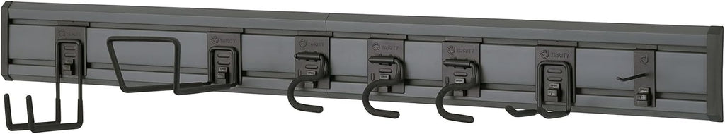 TRINITY 9Pc Heavy Duty Wall Track Storage Kit, 2 PVC 28" Panels, 7 Hooks
