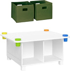 RiverRidge Kids Activity Table with 4 Storage Cubbies and Cups, White