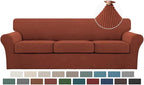 Turquoize 4 Piece Sofa Covers for 3 Cushion Couch Sofa Slipcover Soft Couch by Turquoize