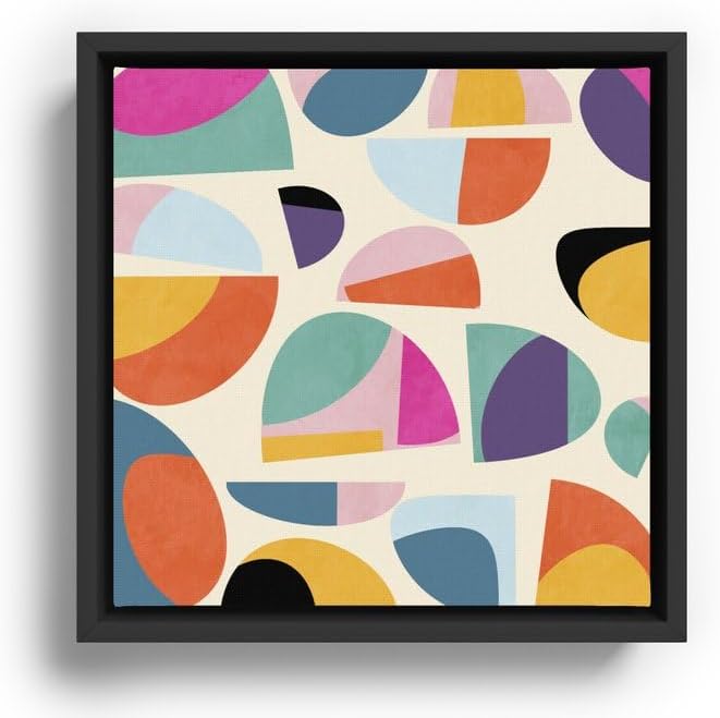 Society6 Abstract Modern Mid Century Canvas Print - Modern Wall Art by Ana Rut Bre Fine Art - Framed Canvas, Gallery-Quality Canvas with Fade-Resistant Ink, 10 X 10, Black