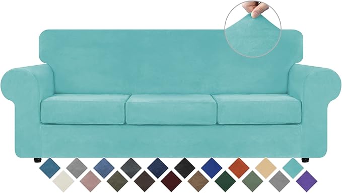 WEERRW 4 Pieces Velvet High Stretch Couch Covers by WEERRW
