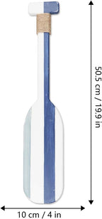 Meching 2 Pack 19.7 Inch Nautical Wooden Double Oar Decor with Rope Nautical Oar Paddles Wall Decor Door Hanging Ornament Beach Theme Home Decoration（Vintage blue）