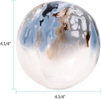 Howard Elliott Collection Aegean Blue Orbs- Small Round Blue 4.1/4H X 4.1/4W X 4.1/4D