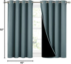 NICETOWN Aqua 100% Blackout Curtains 45 inches Long, 2 Thick Layers Completely - Image 9