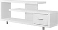 Monarch Specialties TV Stand with 1 Drawer, 60"W, White