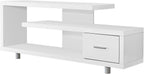 Monarch Specialties TV Stand with 1 Drawer, 60"W, White