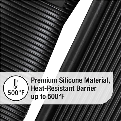 All-Clad Professional Silicone Grip Set, 500°F Heat Resistance, Black/Grey, 2pc