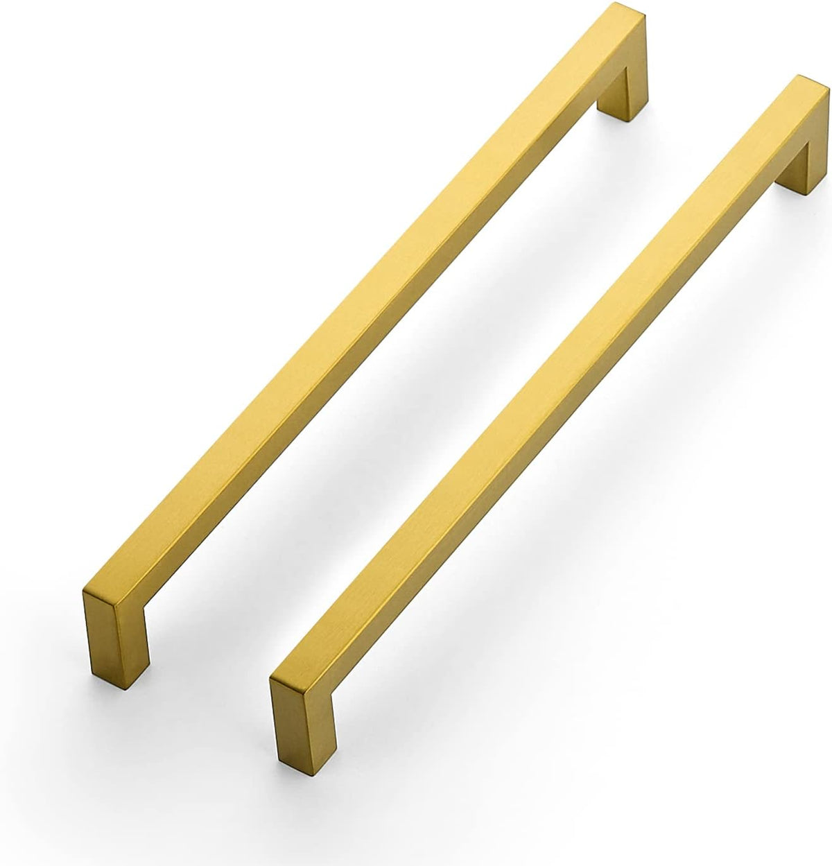 Ravinte Brushed Brass Square Cabinet Handles & Pulls,10 Inch,5 Pack