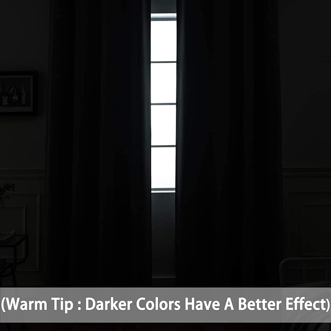 Yakamok Blackout Curtains Room Darkening Thermal Insulated - Image 2