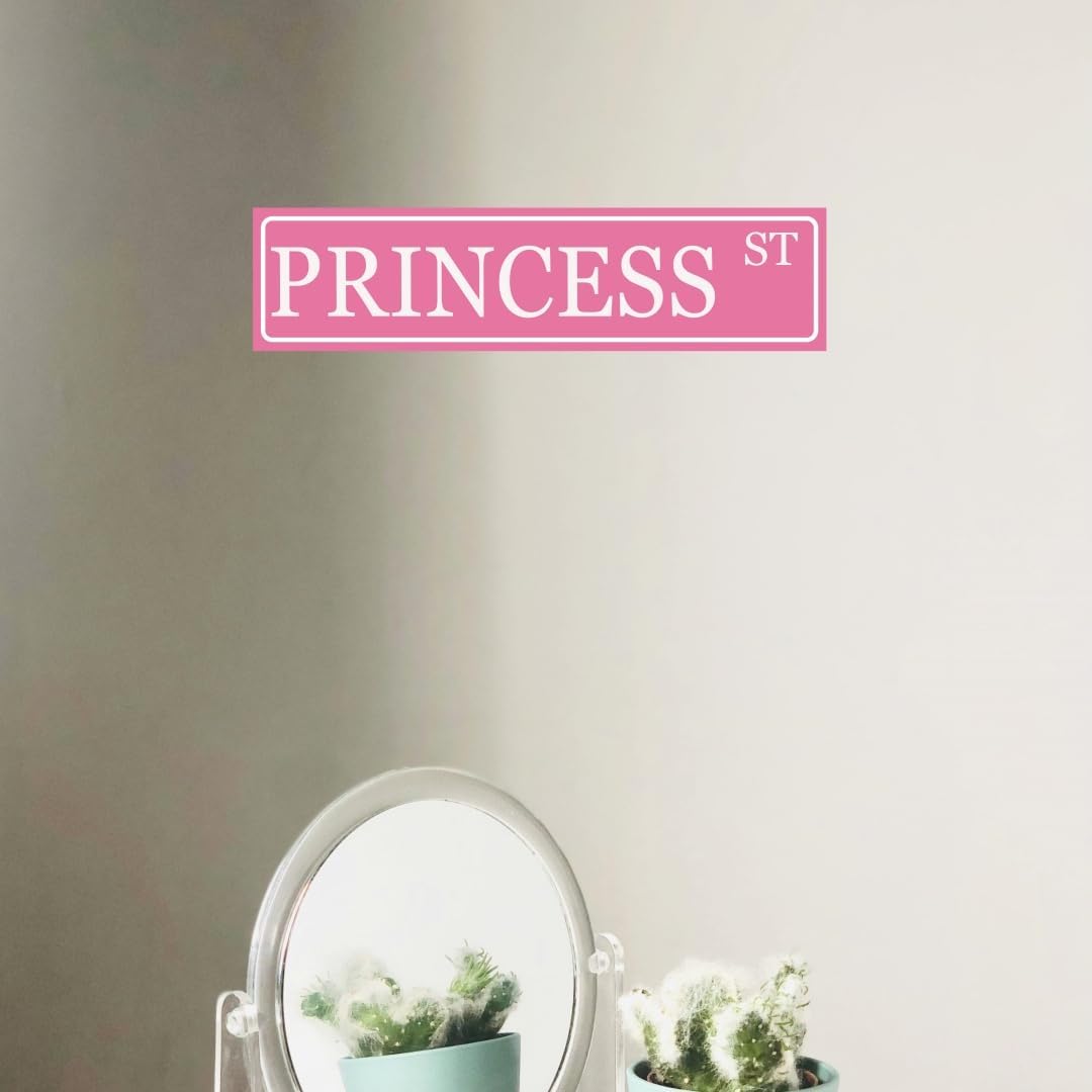 Princess Room Decor For Girls Bedroom Pink Princess St Vintage Metal Tin Sign Girly Decor Funny Street Signs For Bedroom Princess Street Sign Y2k Wall Decor Poster Little Girls Room Accessories 4x16 In