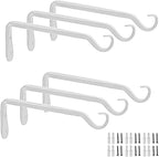 WORTH 6-Pack 7" Plant Hanger Bracket, Forged Iron Black Hanging Hooks