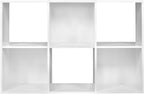 ClosetMaid Cubeicals 6 Cube Storage Shelf Organizer Bookshelf, Stackable, Vertical or Horizontal, Easy Assembly, Wood, White Finish