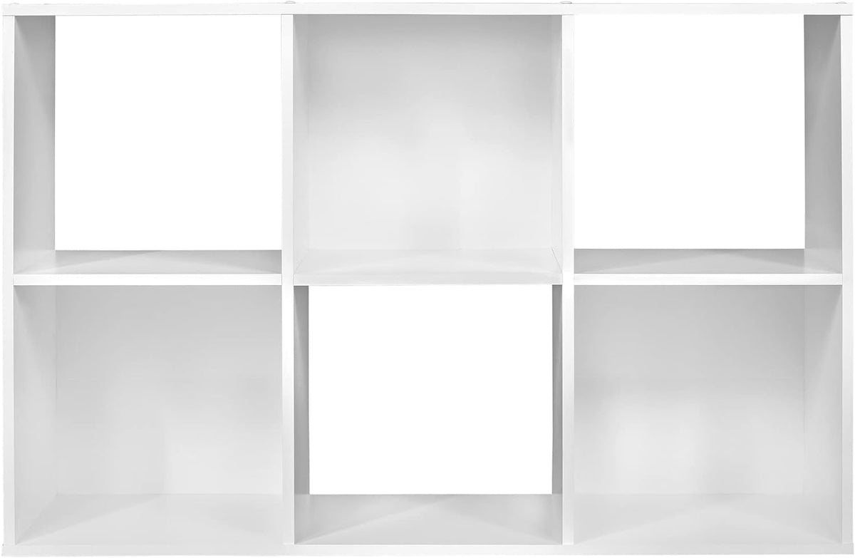 ClosetMaid Cubeicals 6 Cube Storage Shelf Organizer Bookshelf, Stackable, Vertical or Horizontal, Easy Assembly, Wood, White Finish