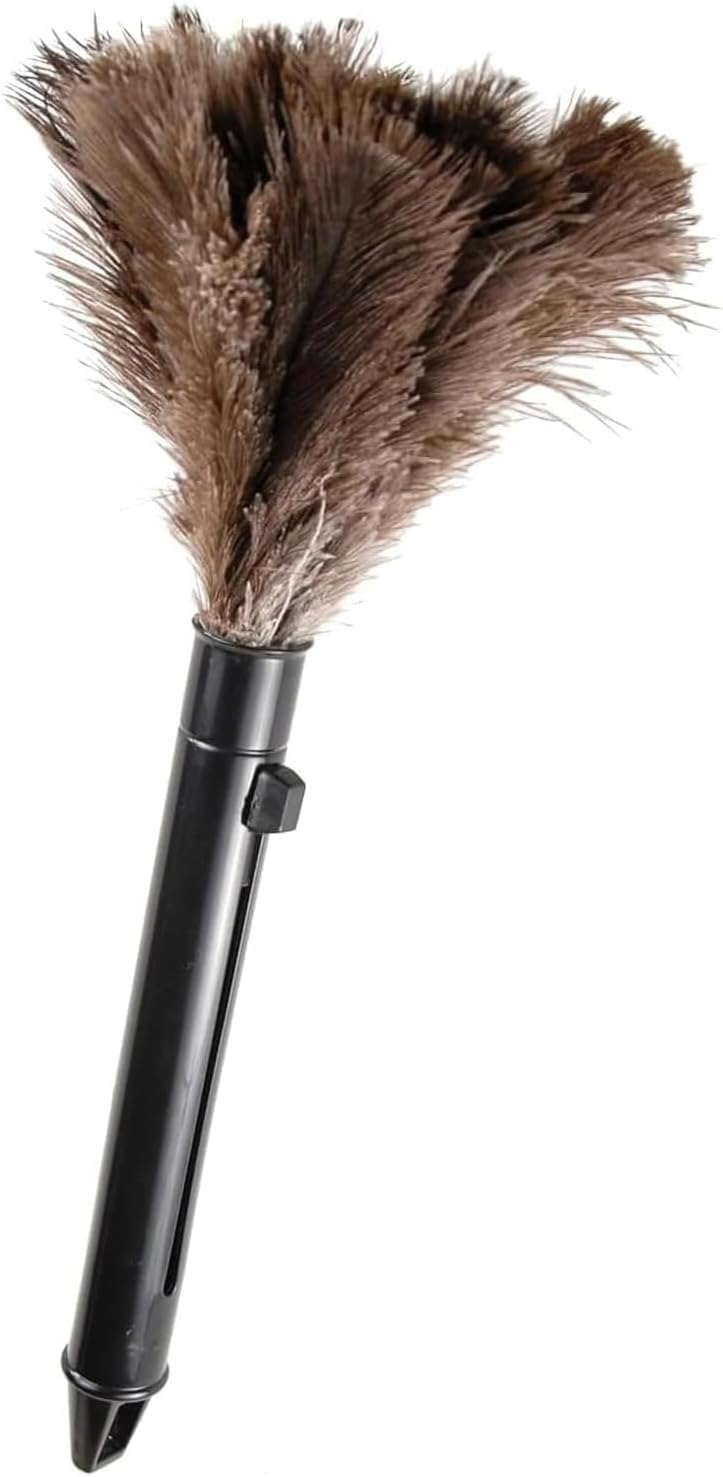 Ostrich Feather Duster 14" Natural Handheld Reusable Feathers Dusters with Wooden Handle for Cleaning Supplies Home Car Office(6PCS)