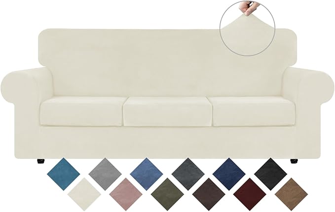 WEERRW 4 Pieces Velvet High Stretch Couch Covers by WEERRW