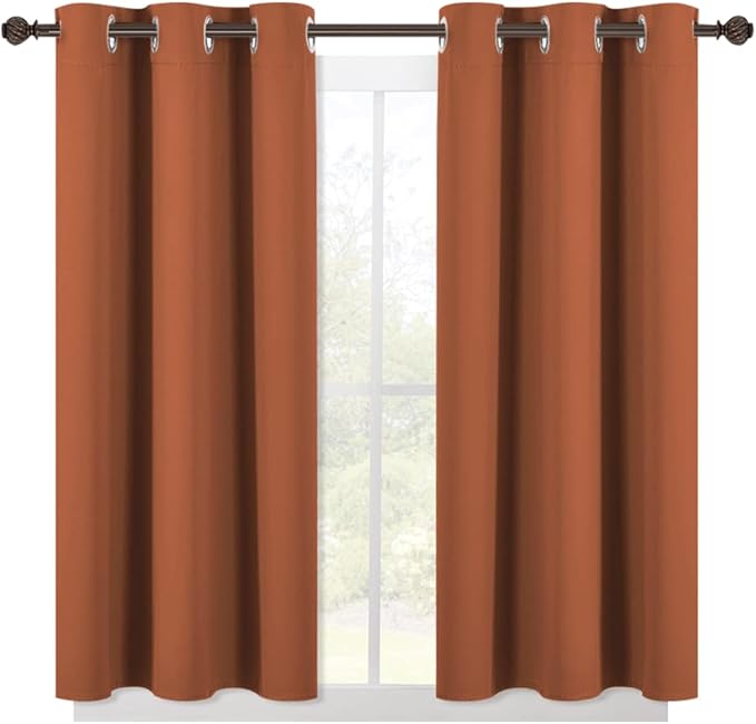 NICETOWN Burnt Orange Modern Blackout Curtains - Image 2