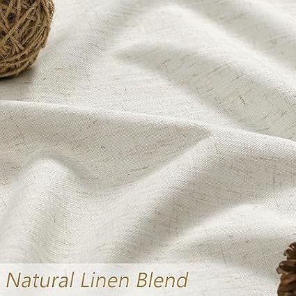 Guken Cream 100% Blackout Curtains 130 Inch Length 2 Panels Set - Image 3