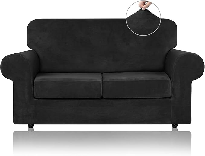 WEERRW Velvet Couch Covers for 2 Cushion Couch Sofa by WEERRW