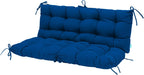 QILLOWAY Outdoor Swing Cushion Waterproof Replacement Cushion for 3 Seater Porch Patio Bench, 51 Inch Polyester Outdoor Cushion with Backrest & Ties, Royal Blue