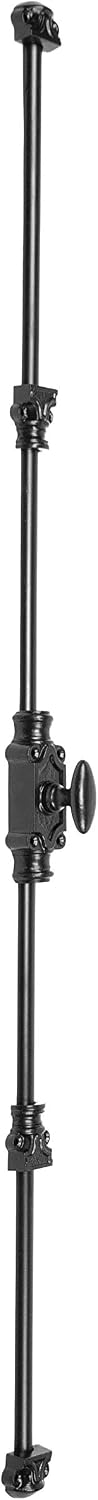 A29 Hardware 2 Feet Oval Style Iron Cremone Bolt for Cabinets, Black Powder Coat Finish