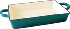 Crock-Pot Artisan 13" Enameled Cast Iron Lasagna Pan – Matte Linen White, Durable Oven Safe Bakeware