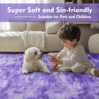 Small Rug Throw Rugs for Bedroom, Mini Area Rug, Fluffy Purple Carpet, - Image 3