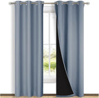 NICETOWN Full Shade Curtain Panels, Vintage Blue, Pair of Thermal Insulated & by NICETOWN