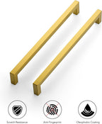 Ravinte Brushed Brass Square Cabinet Handles & Pulls,10 Inch,5 Pack