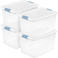 Sterilite Latching Box with Lids for Home and Office, 64 Quart, 4-Pack