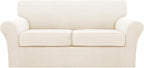 Turquoize 3 Piece Sofa Covers for 2 Cushion Couch Sofa Slipcover Soft Couch by Turquoize