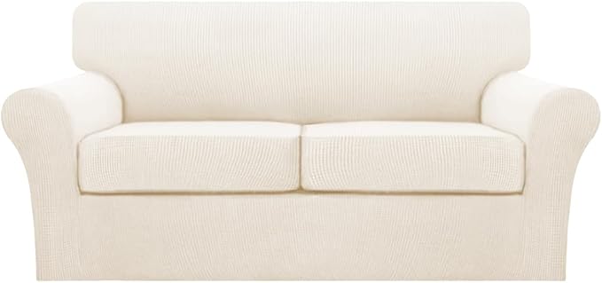 Turquoize 3 Piece Sofa Covers for 2 Cushion Couch Sofa Slipcover Soft Couch by Turquoize