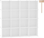 C&AHOME 16 Cube Storage Organizer Cube Shelves Units Storage Cubes, Milky