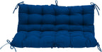 QILLOWAY Outdoor Swing Cushion Waterproof Replacement Cushion for 3 Seater Porch Patio Bench, 51 Inch Polyester Outdoor Cushion with Backrest & Ties, Royal Blue