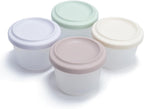 Silicone Snack Containers 4oz, 4 Pack, BPA-Free, Leakproof Lids