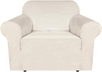 H.VERSAILTEX Stretch Velvet Armchair Cover Couch Covers 1 Cushion Chair by HVERSAILTEX