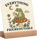 Inspirational Office Desk Decor Everything Is Figureoutable Sign Motivational Gifts For Women Kids - Mental Health Decor Funny Frog Coffee Desk Art Calming Corner Decorations For Classroom Dorm Bedroom