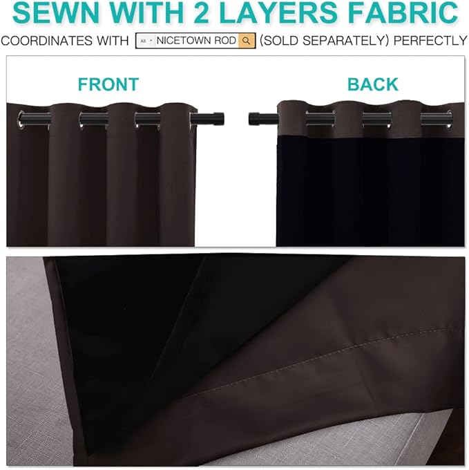 NICETOWN High-End Thermal Curtains, Full Blackout Curtains 84 inches Long - Image 5