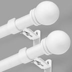 Curtain Rods for Windows 16-48", 1 Inch Black Curtain Rod, 1 Pack