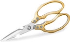 Japanese Gold Kitchen Scissors, Heavy Duty Stainless Steel, Multipurpose Cooking Shears, Dishwasher Safe