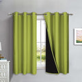 NICETOWN 100% Blackout Lined Curtains, Fresh Green, 1 Pair, 2 Thick Layers by NICETOWN