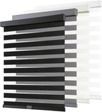 AOSKY Cordless Zebra Blinds for Indoor Windows, 34" W x 72" H, Grey