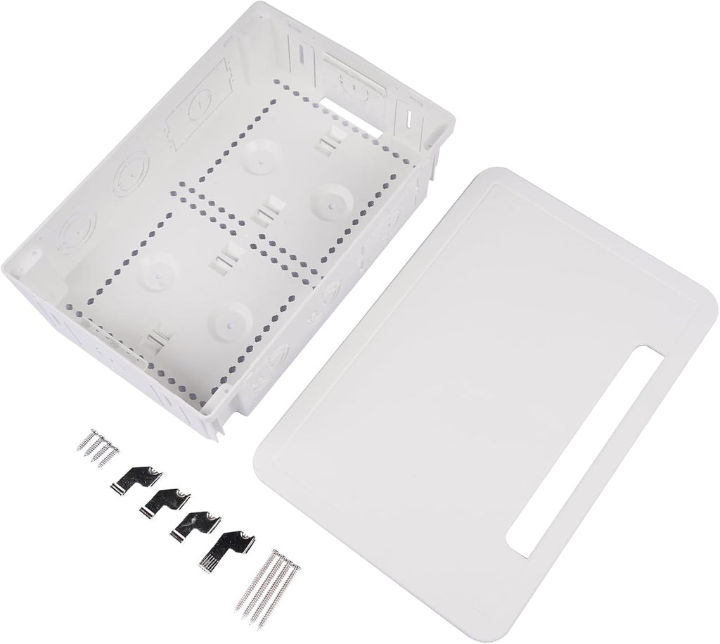 9" in-Wall Media Box in Wall Cable Management Kit Recessed TV Outlet & Network Enclosure Compatible with Roku, Apple TV, Fire Stick, Fits 16" Stud Bay
