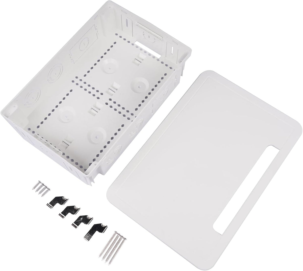 9" in-Wall Media Box in Wall Cable Management Kit Recessed TV Outlet & Network Enclosure Compatible with Roku, Apple TV, Fire Stick, Fits 16" Stud Bay