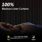 Guken Boho 100% Blackout Linen Curtains 84 Inch Long 2 Panels Set - Image 2