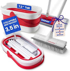 Outdoor Mop and Bucket Set with Scrub Brush for Concrete, Patio, Deck